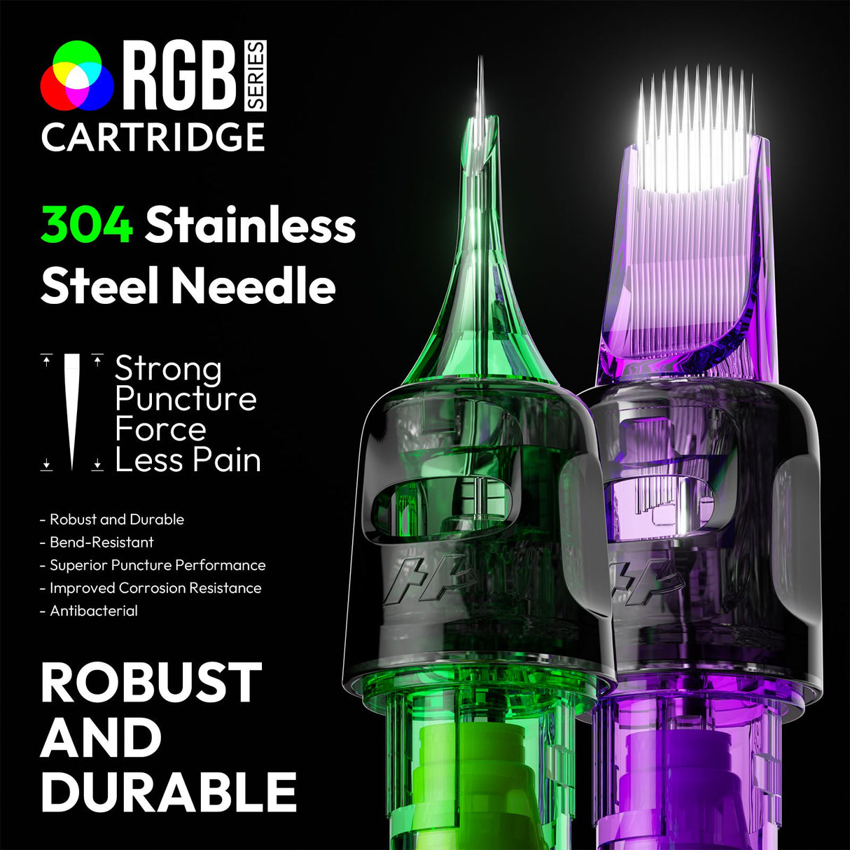 Hawink RGB Tattoo Finger Ledge Cartridges Needles Mixed Pack 50Pcs/box(Only send to US)