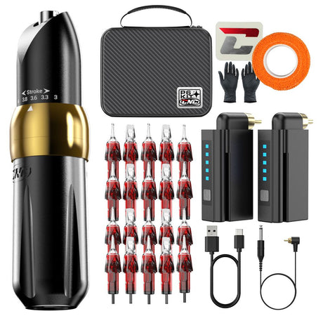 CNC Adjustable Stroke Wireless Tattoo Machine Pen Kit P6