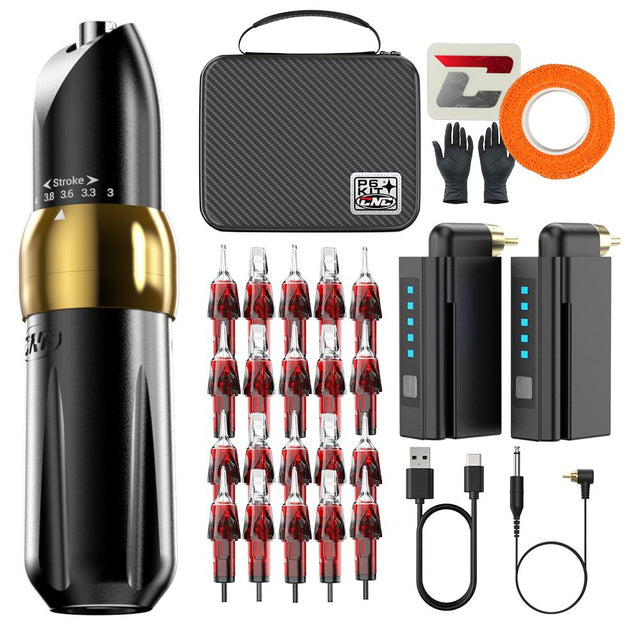 CNC Adjustable Stroke Wireless Tattoo Machine Pen Kit P6
