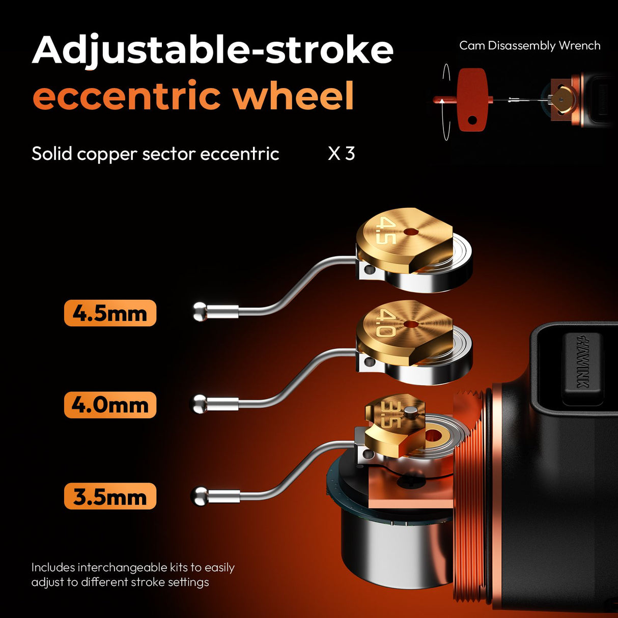 Hawink Wireless Tattoo Machine Brushless Motor 3.5-4.5mm Strokes Length | H1