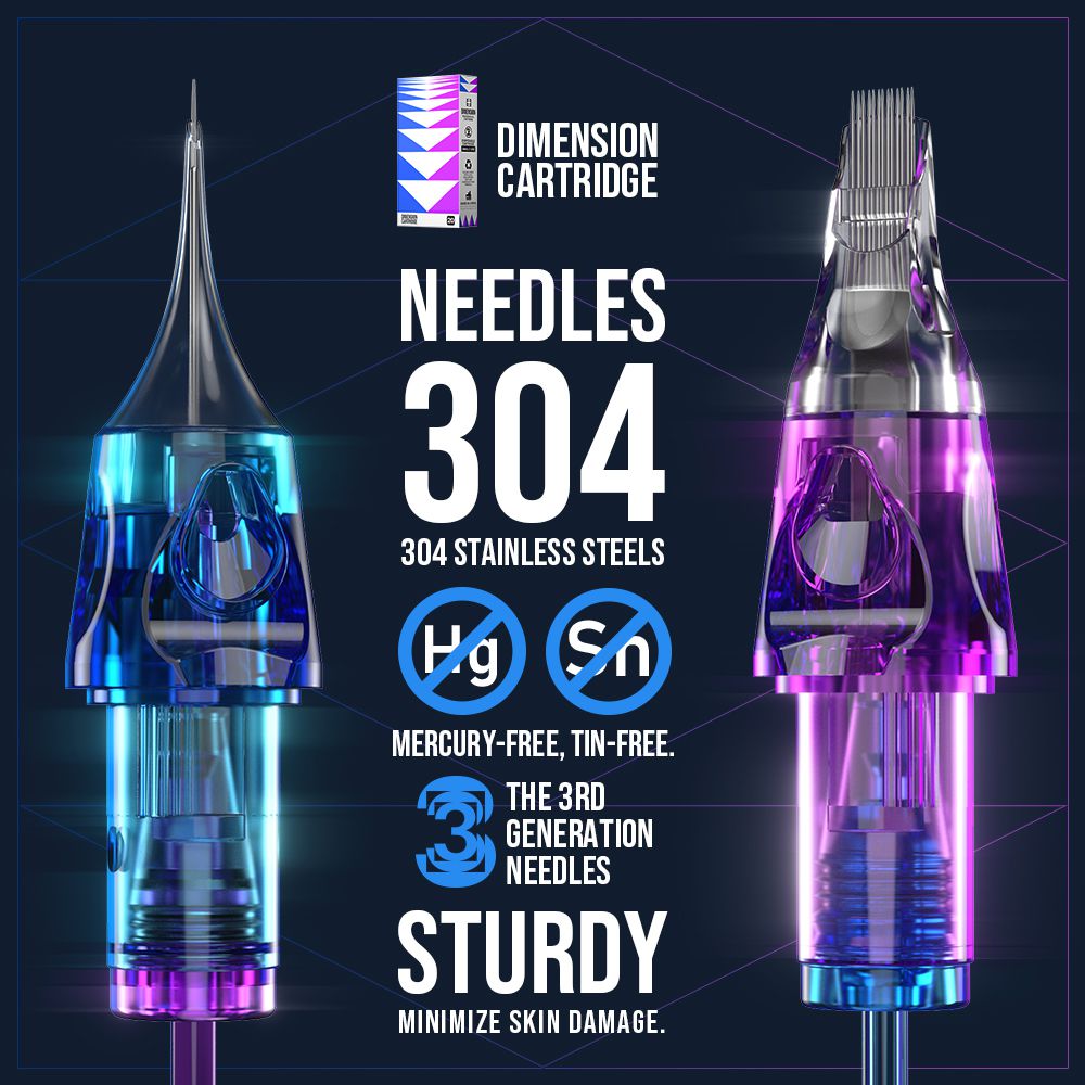 CNC Dimension Tattoo Needle Cartridges 50Boxes Mixed Size 1000Pcs