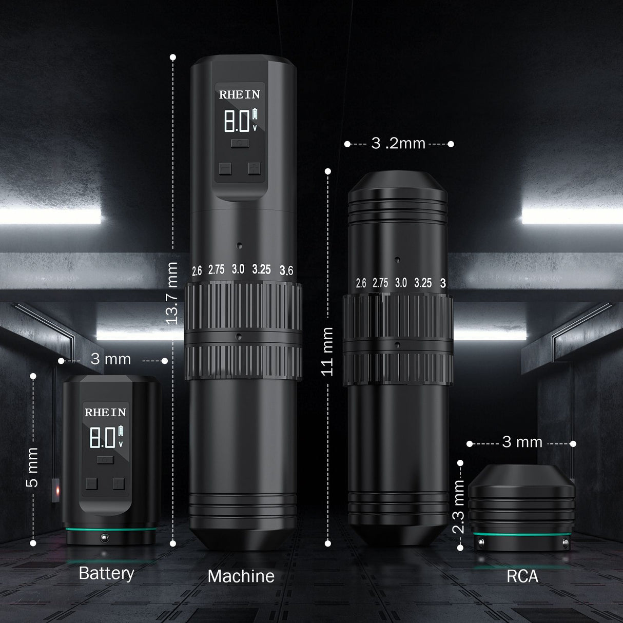 Rhein Adjustable Stroke Wireless Tattoo Machine Pen