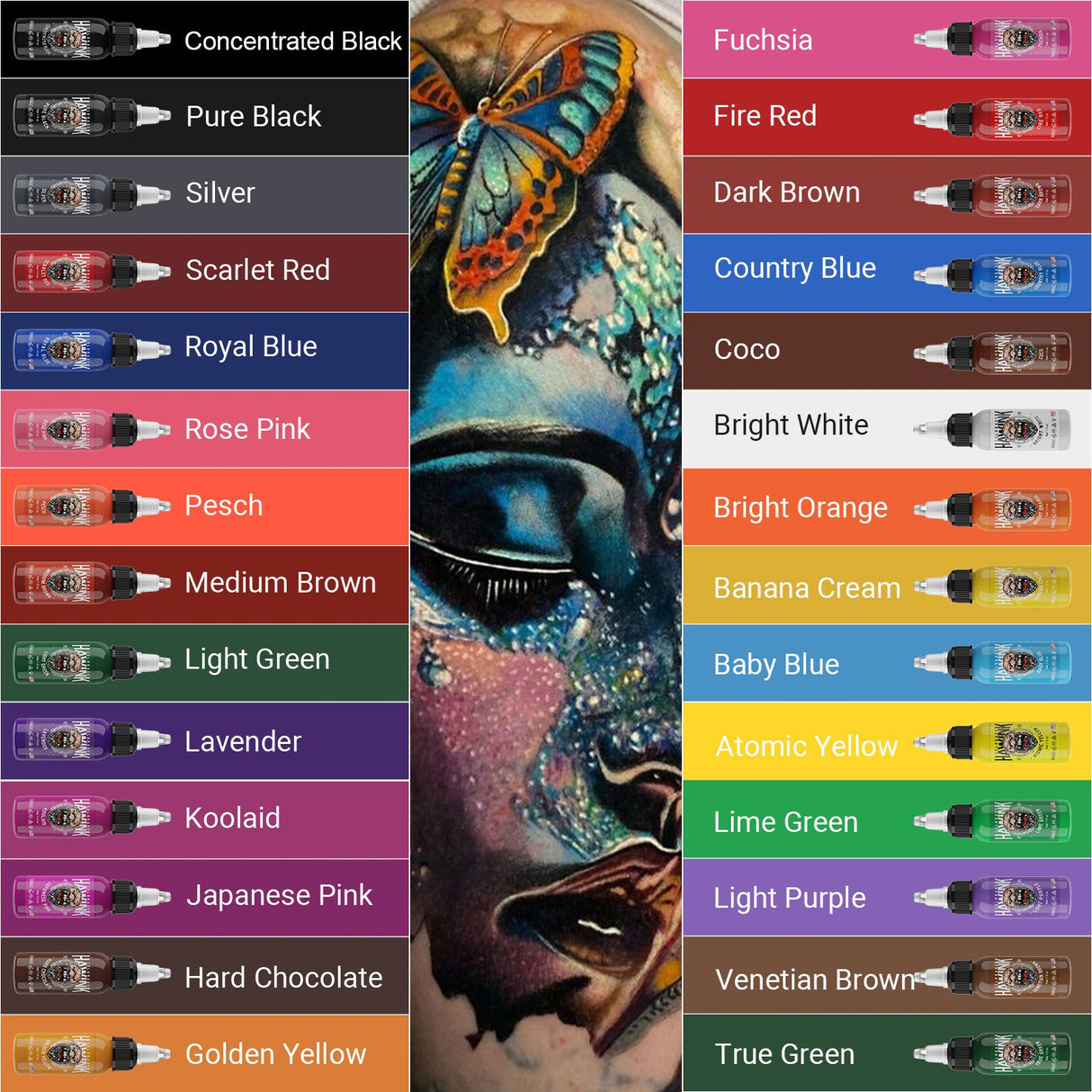 HAWINK 28 Colors Tattoo Ink Set Pigment Kit 1 oz (30ml)