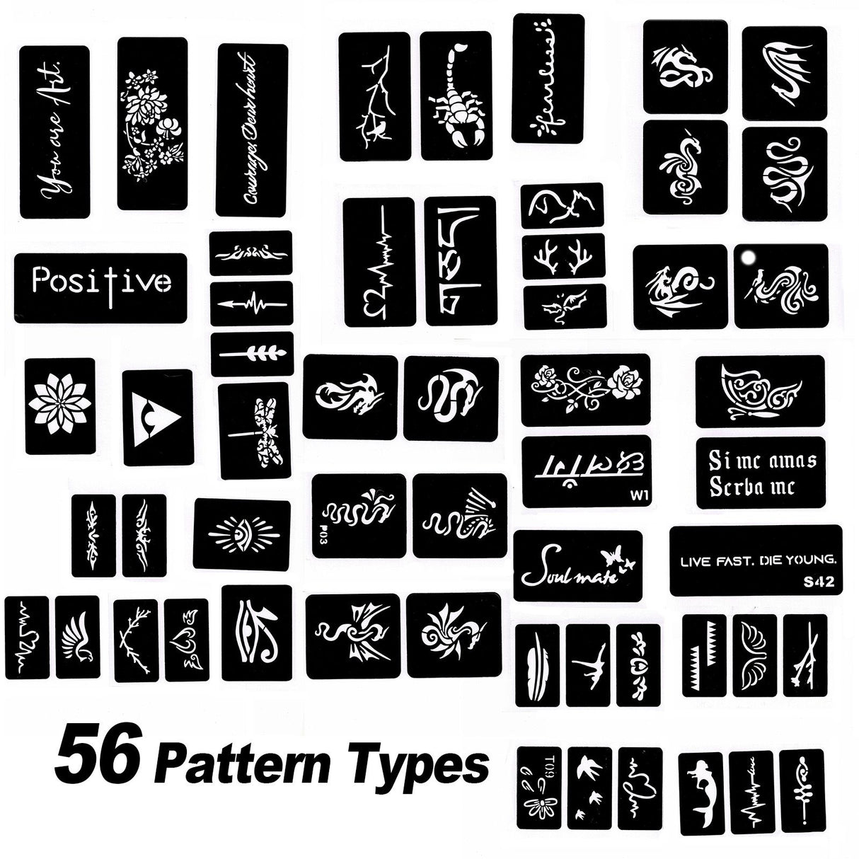HAWINK temporary tattoo marker set with 10 dual-tip colored pens and various stencil patterns for skin art