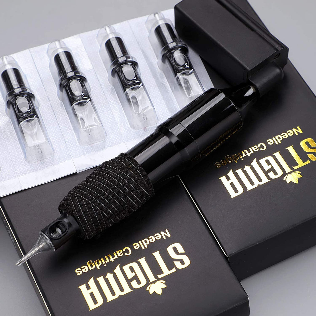 Wireless Rotary Tattoo Pen Kit Cartridge Needles 