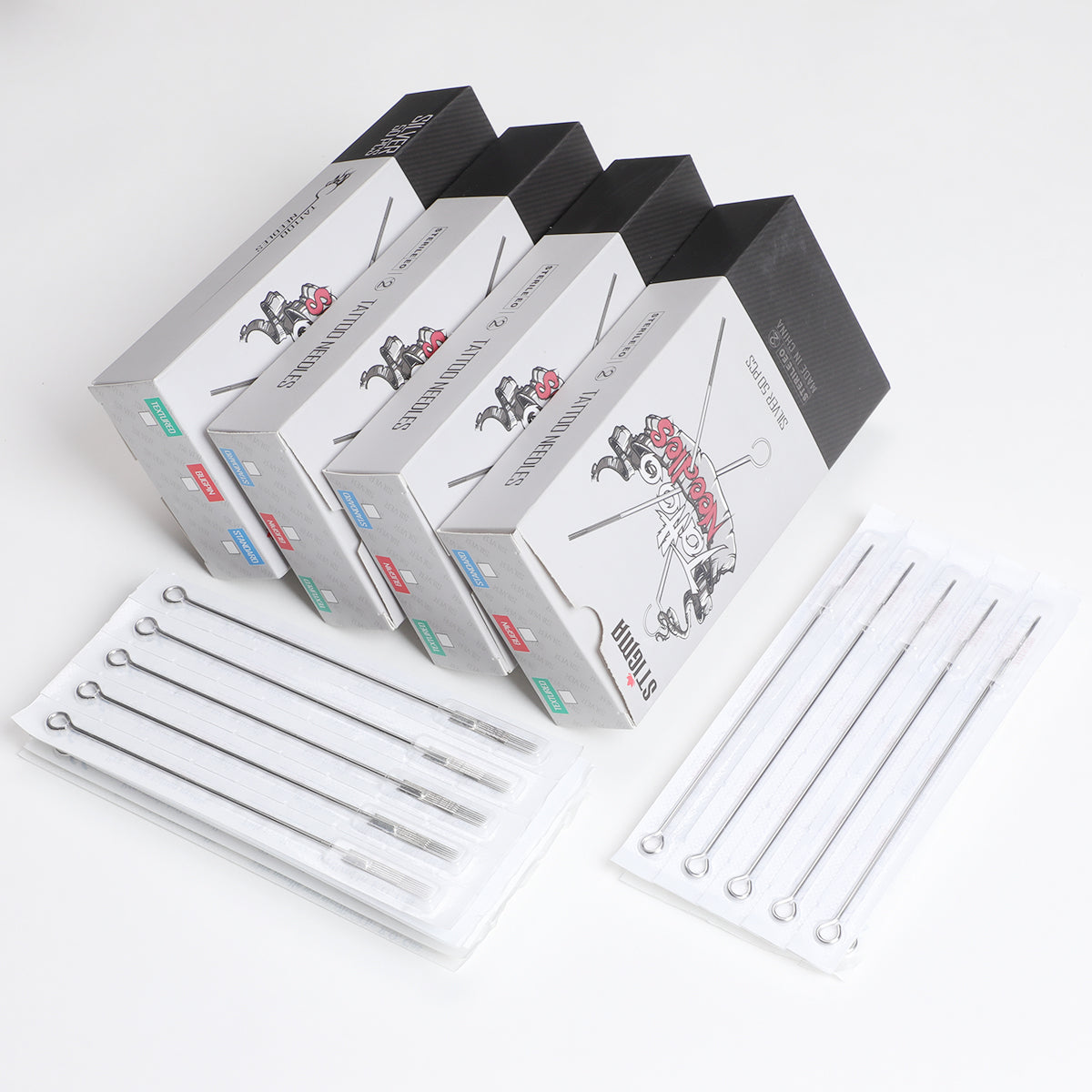 Disposable Prefabricated Sterile Tattoo Needle For Winding Machine Rotating Tattoo Gun Liner Shader Needle 200pcs Mixed - Hawink