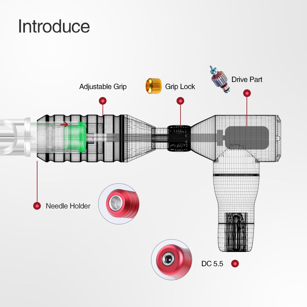 Tattoo High Quality Rotary Tattoo Machine Gun Hawk Professional Tattoo Machine M684 - Hawink