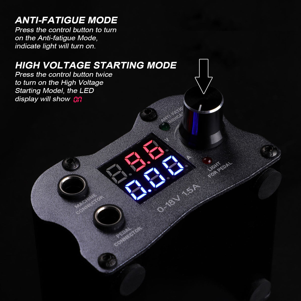 Aluminum Digital LED Display Black P189 Tattoo Power Supply