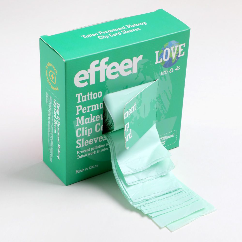 EFFEER 100 Pcs Disposable Degradable Tattoo Clip Cord Sleeves TC133