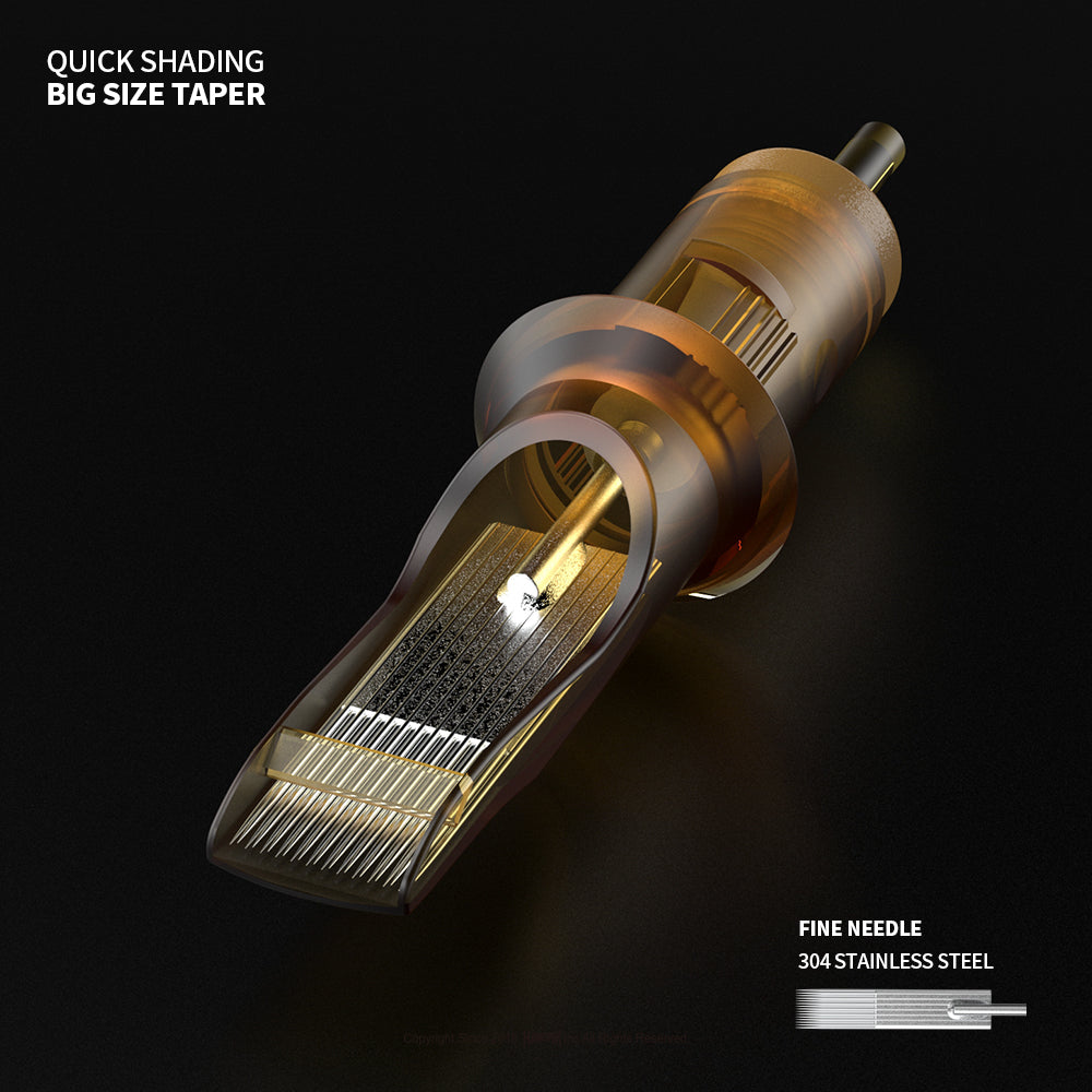 HAWINK RHEIN Revolution Cartridge Tattoo Needles Magnum Shader Open Flat 20PCS/Box 0.30 mm(#10) – 0.35mm(#12)