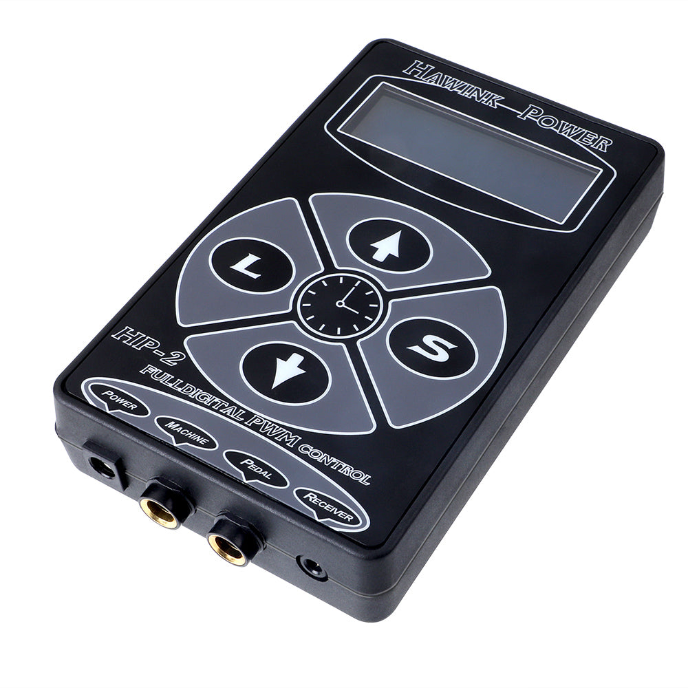 Tattoo Power Supply Digital LCD Display With Foot Pedal & Clip Cord - Hawink