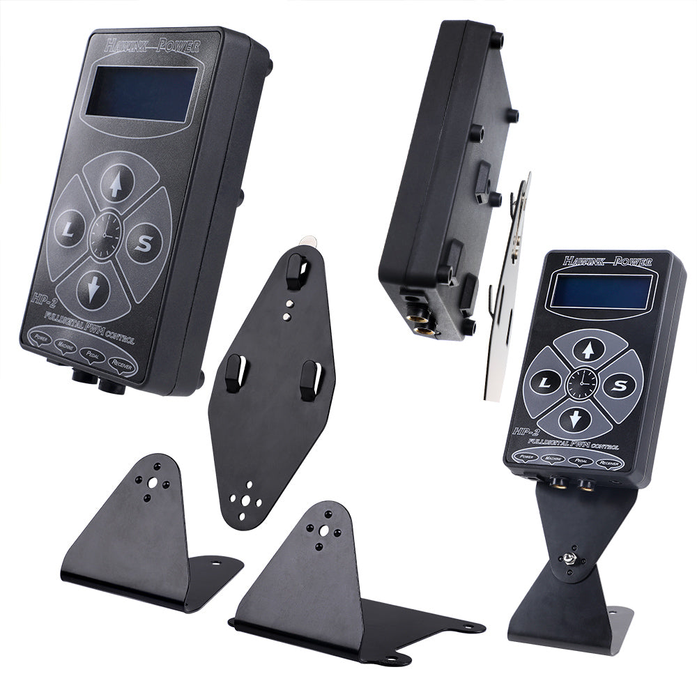 Tattoo Power Supply Digital LCD Display With Foot Pedal & Clip Cord - Hawink