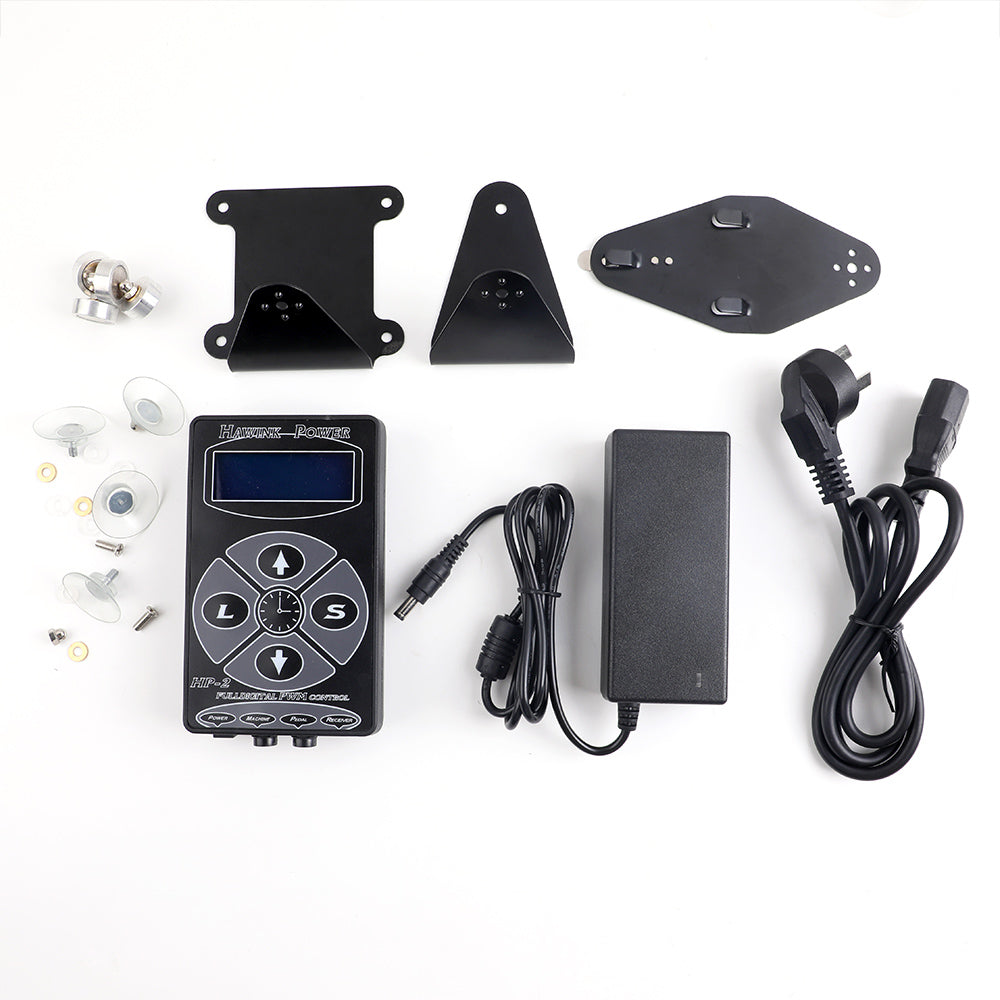 Tattoo Power Supply Digital LCD Display With Foot Pedal & Clip Cord - Hawink