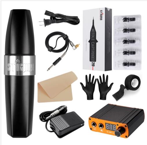 High Quality EM123 New Lipstick Motor Tattoo Black Pen Set - Hawink