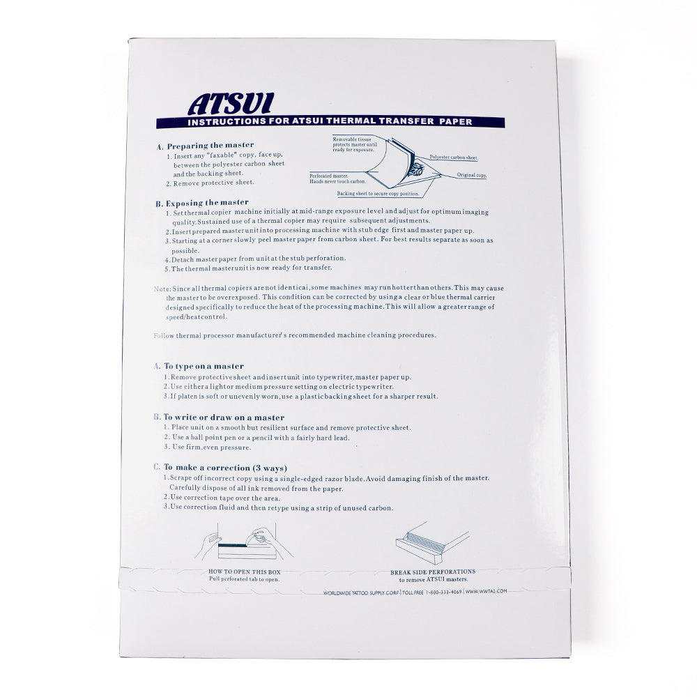 Tattoo Thermal Stencil Image Copier Paper 100sheets/box 8.5''*11'' - Hawink