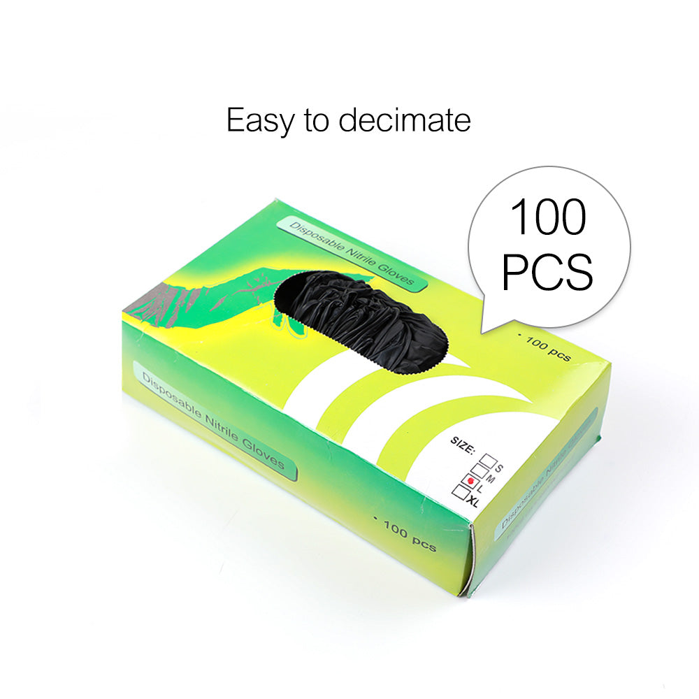 Hawink Tattoo 100Pcs Black Nitrile Disposable Tattoo Latex Gloves Small Size S M L - Hawink