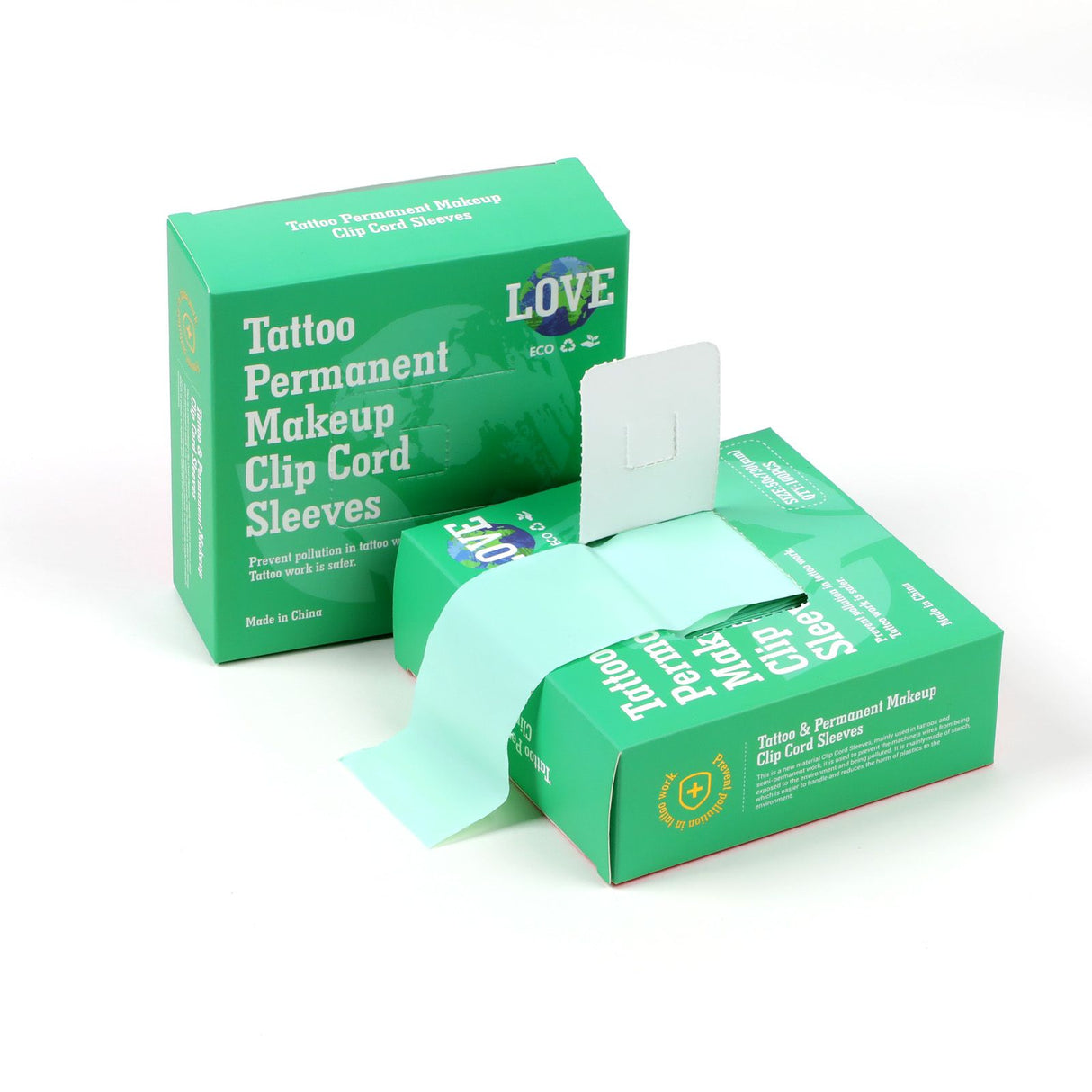 100 Pcs Disposable Degradable Tattoo Clip Cord Sleeves TC121 Tattoo -Hawink