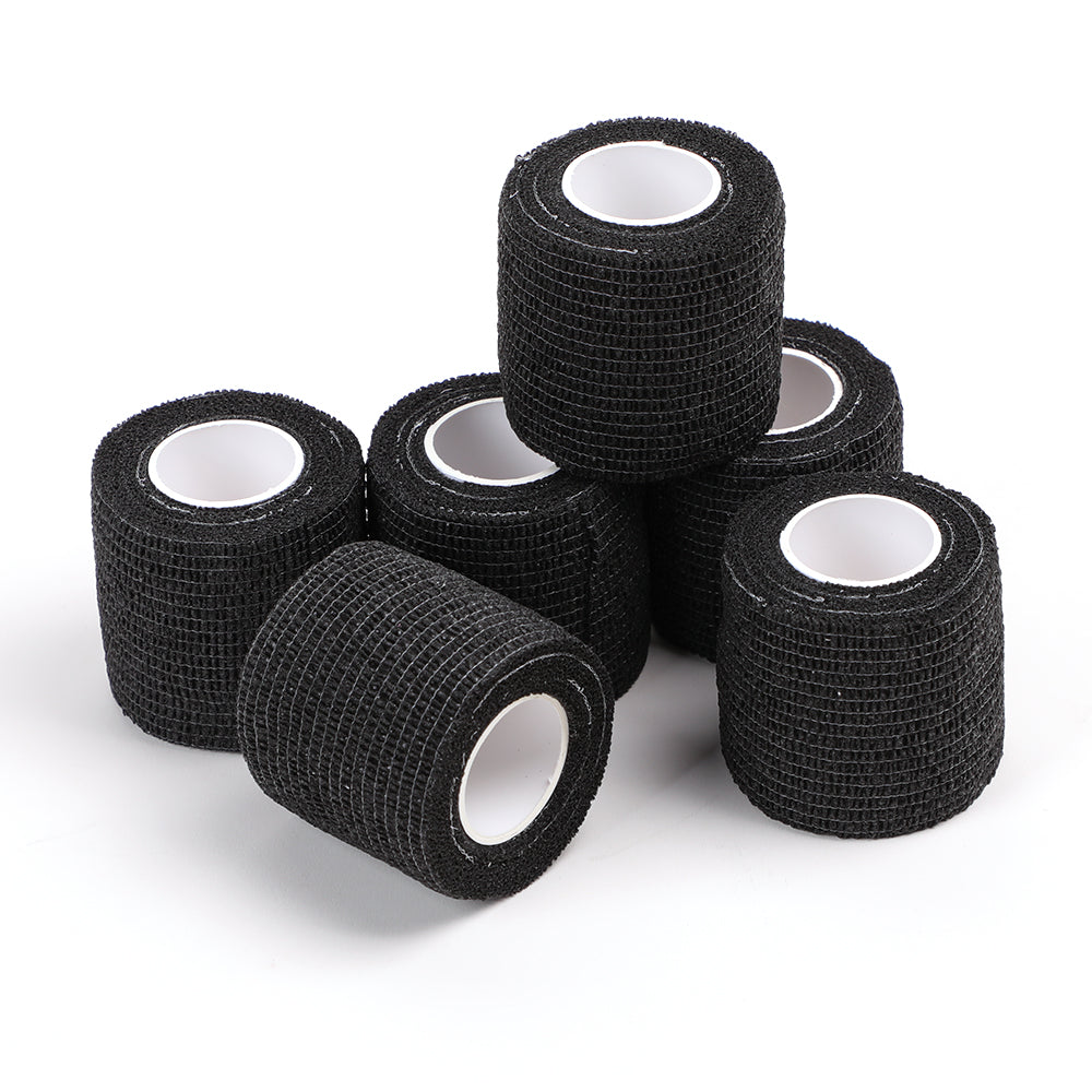 Solong Tattoo Non Woven Tattoo Grip Bandage Black Professional cohesive elastic bandage 6pcs/box