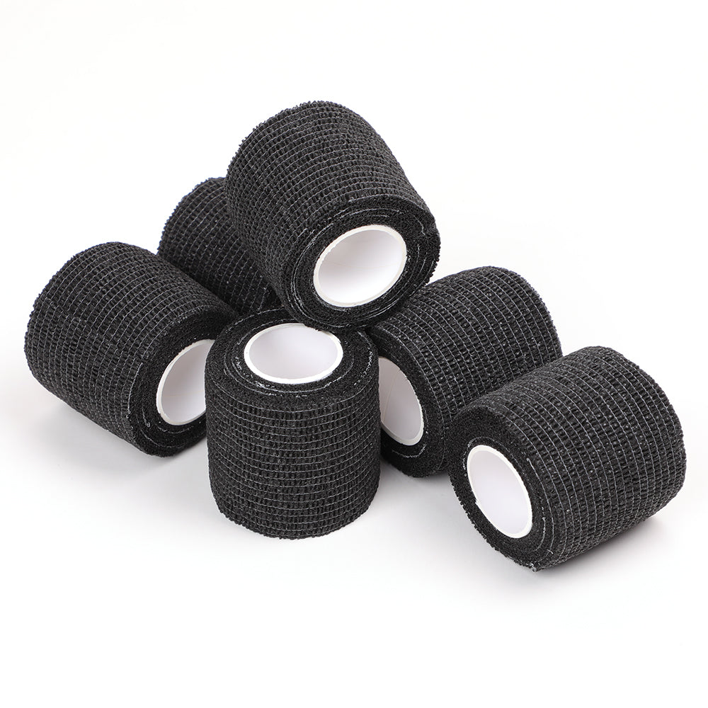 Solong Tattoo Non Woven Tattoo Grip Bandage Black Professional cohesive elastic bandage 6pcs/box