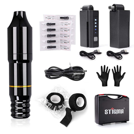 Wireless Rotary Tattoo Pen Kit Cartridge Needles