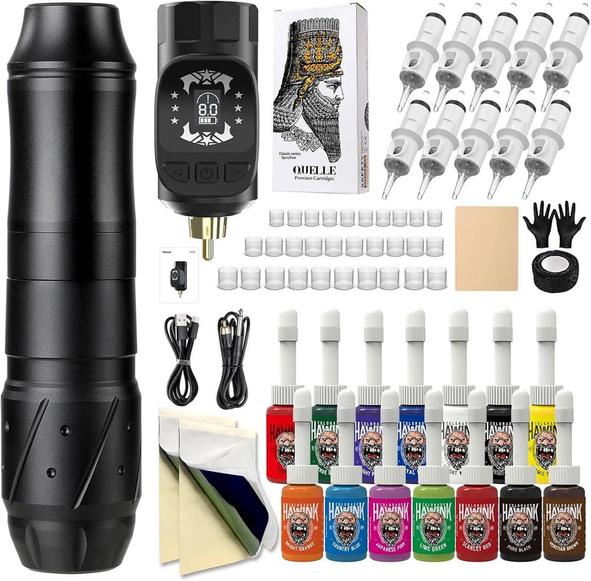 Hawink Wireless Rotary Tattoo Machine Pen EM155TI201-1