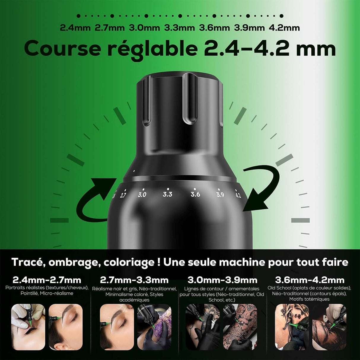 Hawink Wireless Rotary Tattoo Pen Kit with Pointillism Mode