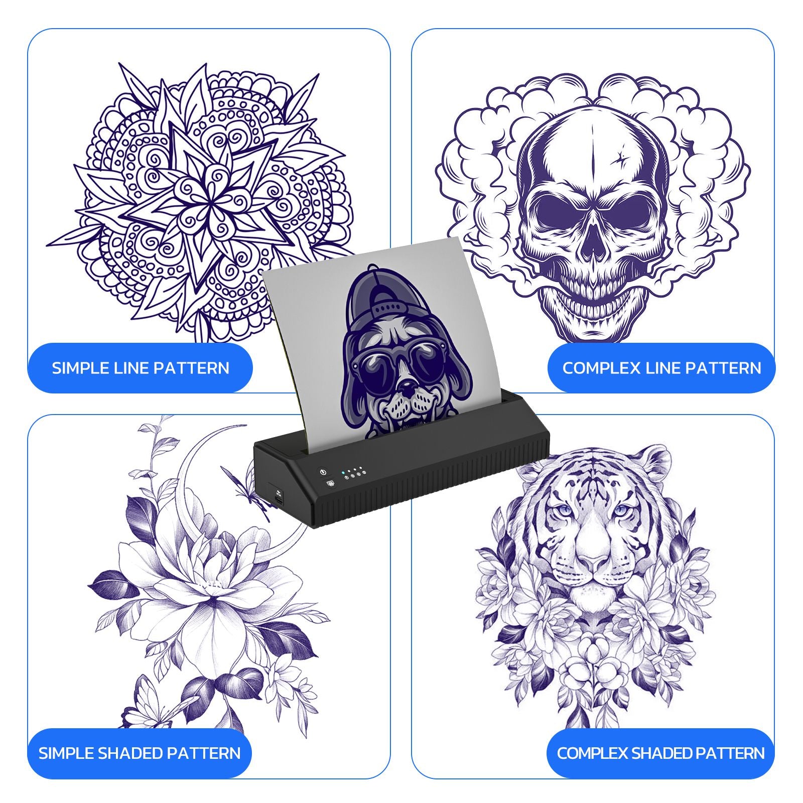 Wireless Bluetooth Tattoo Transfer Stencil Machine Tattoo Copier Printer