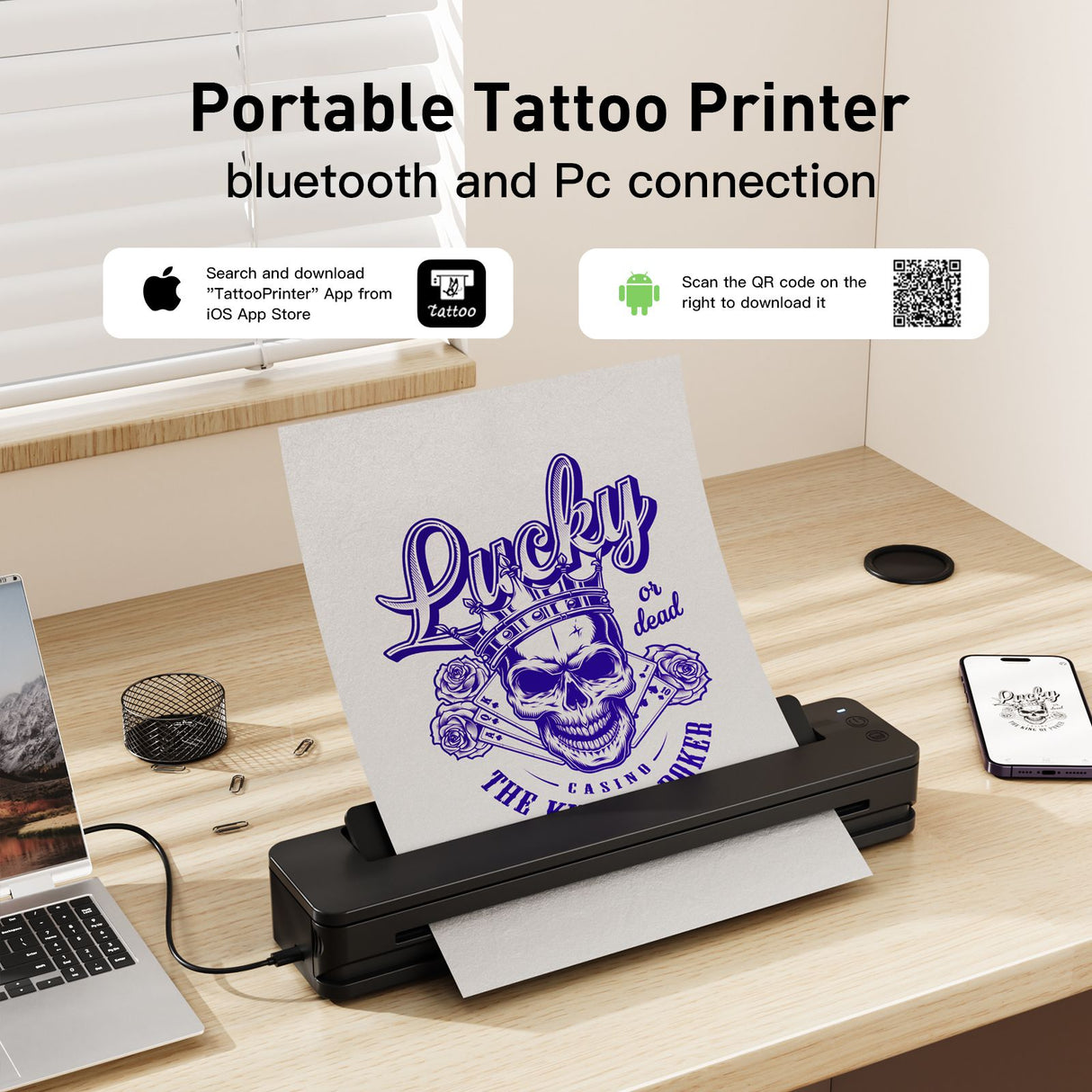 Stigma Upgraded Bluetooth Tattoo Transfer Stencil Printer Thermal Copier Machine T106