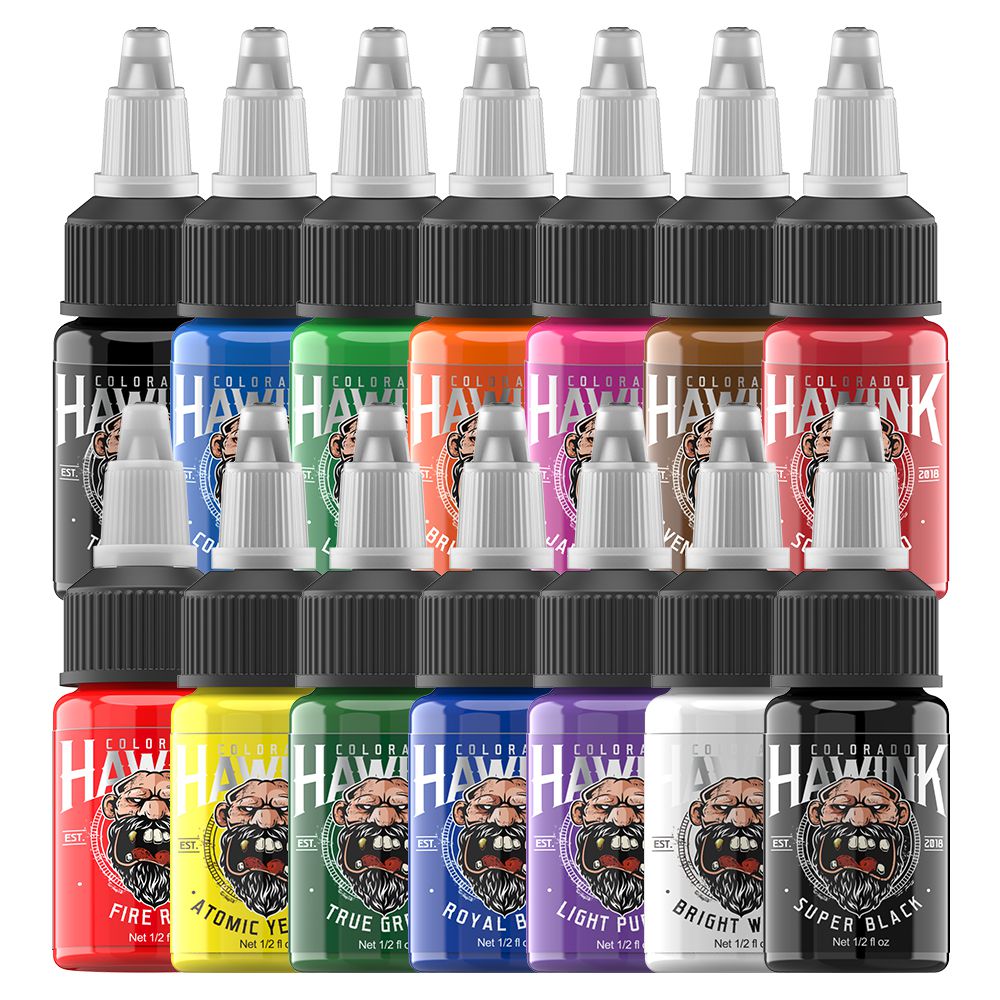 14-Color Tattoo Ink Set, 15ml Professional Tattoo Ink, Suitable