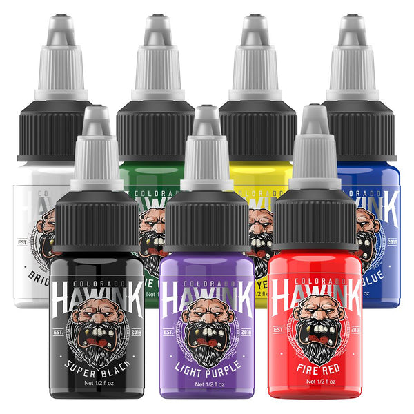 USA Hawink New Coming 14 Basic Colors Professional Tattoo Ink Set Pigment  Kit 1/2 oz ( 15 ml) Natural Plant Extracts Pigment TI203-15-14