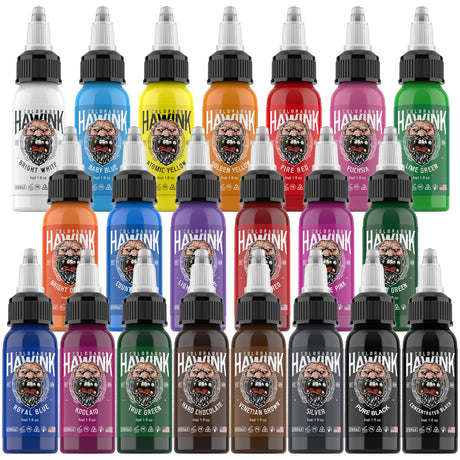 HAWINK 21 Colors Tattoo Ink Set Pigment Kit 1 oz (30ml)