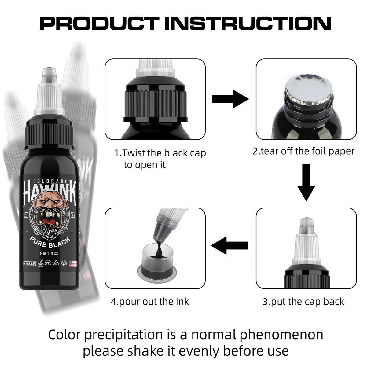 HAWINK 21 Colors Tattoo Ink Set Pigment Kit 1 oz (30ml)