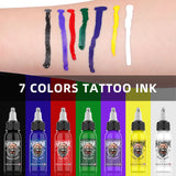 HAWINK 7 Colors Tattoo Ink Set Pigment Kit 1 oz (30ml)