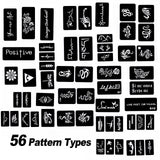 HAWINK temporary tattoo marker set with 10 dual-tip colored pens and various stencil patterns for skin art