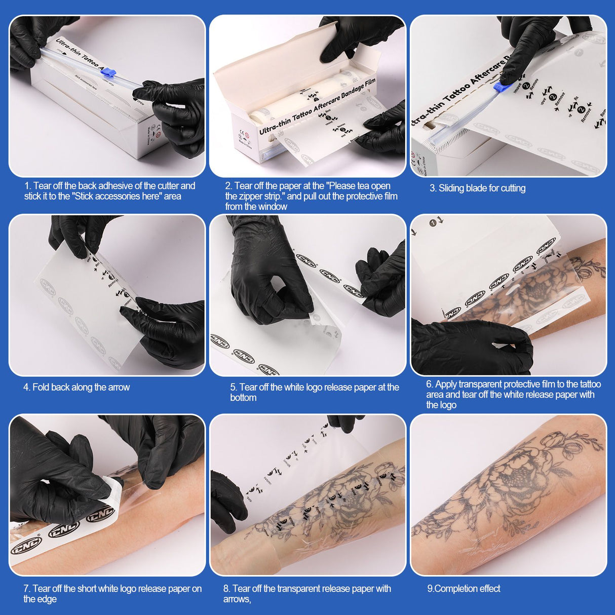 CNC Tattoo Aftercare Bandage Protective Film With Sliding Cut 6"X 5.5 Yard