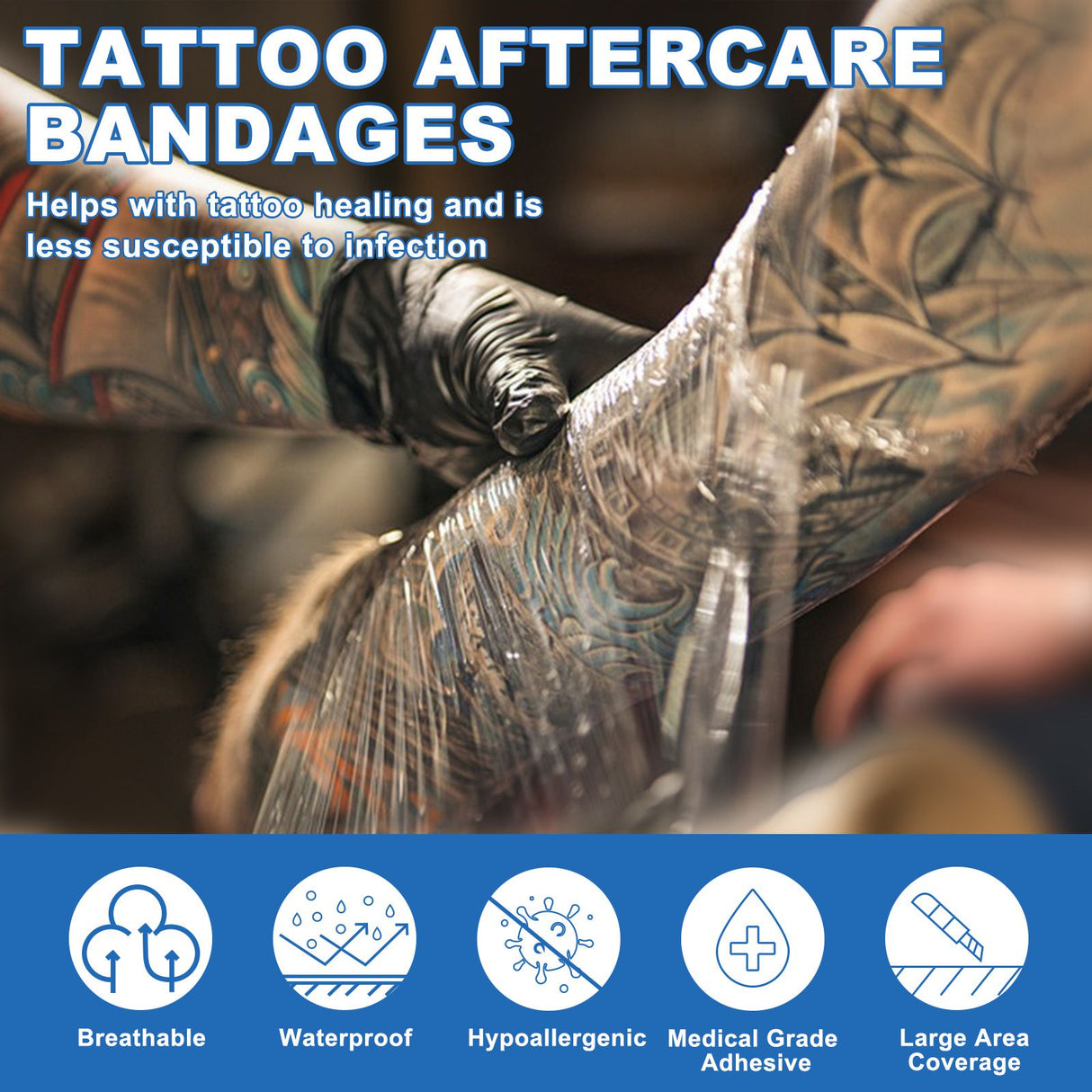 CNC Tattoo Aftercare Bandage Protective Film With Sliding Cut 6"X 5.5 Yard
