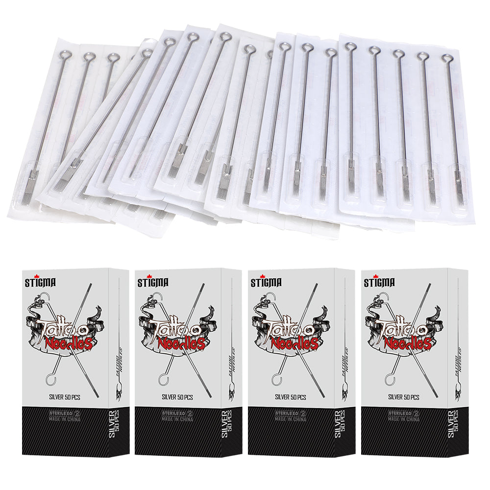 Disposable Prefabricated Sterile Tattoo Needle For Winding Machine Rotating Tattoo Gun Liner Shader Needle 200pcs Mixed - Hawink