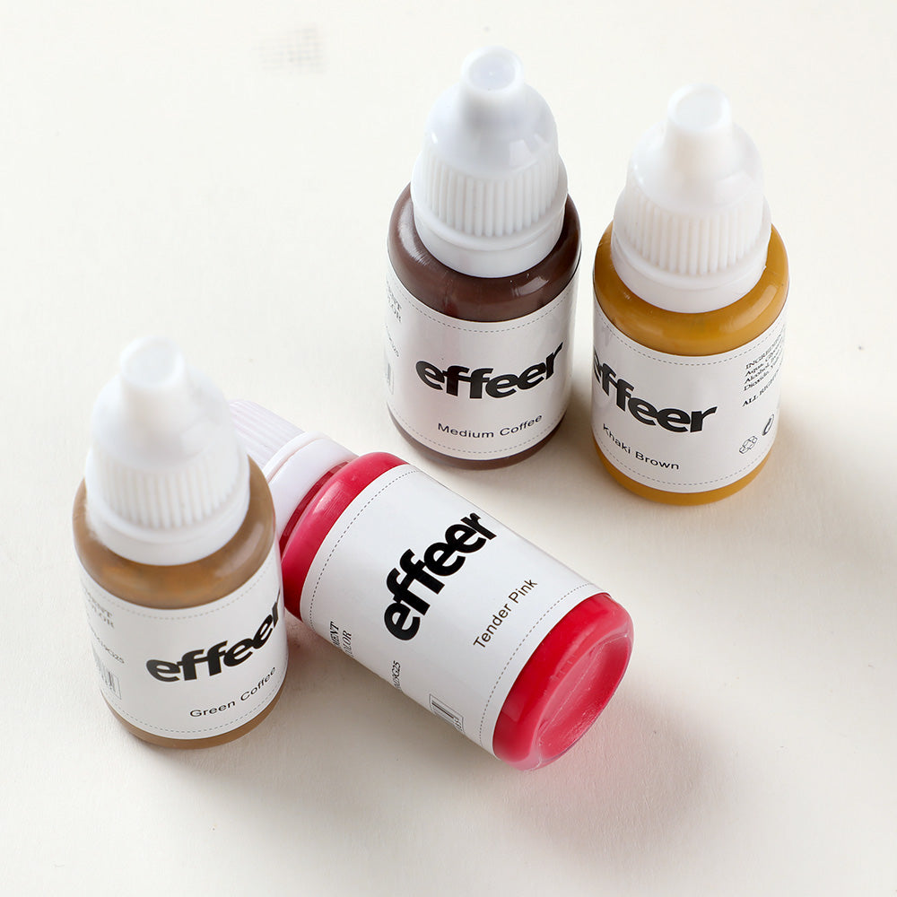 EFFEER Pigment For Eyebrows/Brows 4 Colors PMU Ink Set 1/2oz (15ml)
