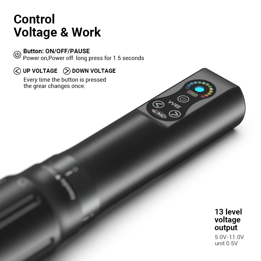 Hawink CNC® Stylo rotatif pour machine à tatouer avec batterie sans fil X-WE