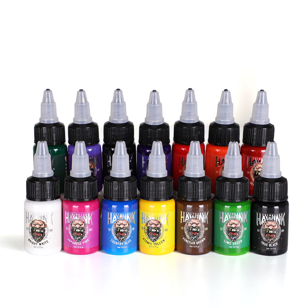 Solong Professional Tattoo Ink Set 14 Complete Colors 1oz (30ml)