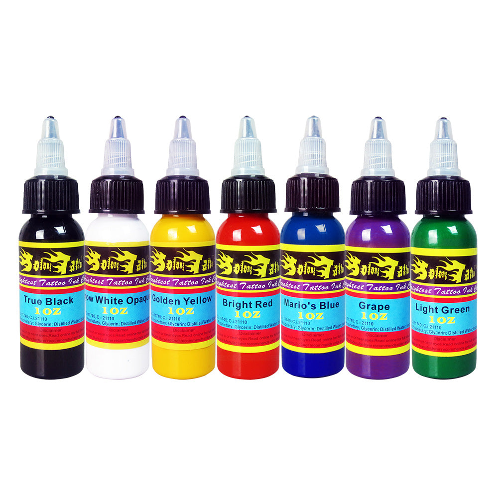  16PCS Tattoo Ink Color Set, Solong Tattoo Ink 1oz (30ml)  Pigment Kit for Tattoo Kit Tattoo Ink Set TI302S-30-16 : Beauty & Personal  Care