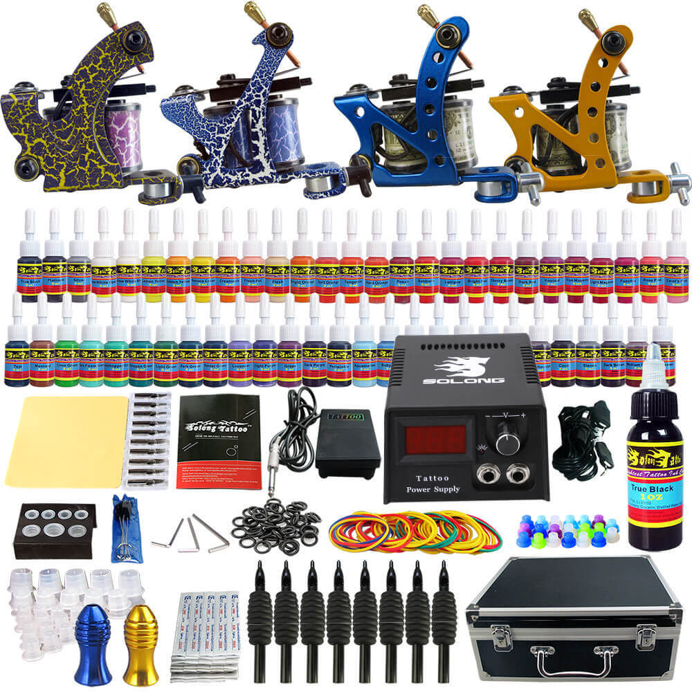 Amazon.com: HAWINK Complete Tattoo Kit 4 Standard Tattoo Machines Power  Supply 14 Color Tattoo Inks Needles Tips Grips with Carry Case TK-HW4005 :  Beauty & Personal Care