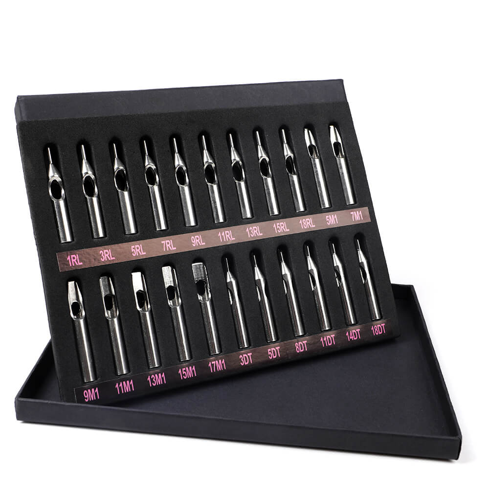 22pcs 304 Stainless Steel Tattoo Tips Set Supply Gift Kits TP601 - Hawink