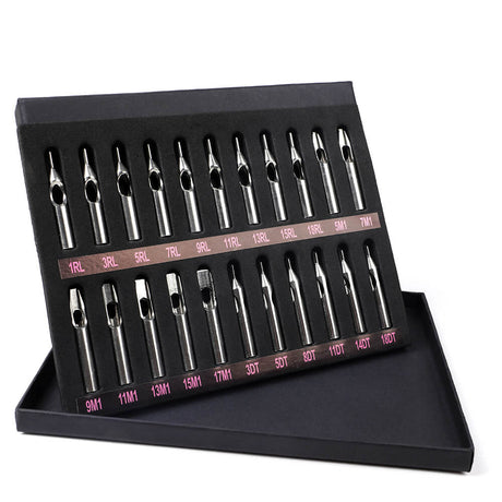 22pcs 304 Stainless Steel Tattoo Tips Set Supply Gift Kits TP601 - Hawink
